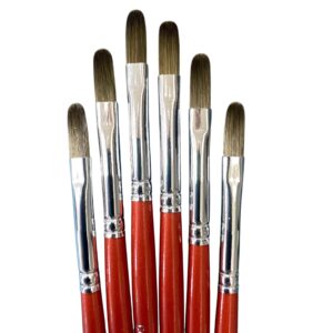 ColourJot Brush Set of 3 (Synthetic) - Filbert Size 2